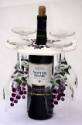 Wine Caddy - White Caddy with Plum Glasses