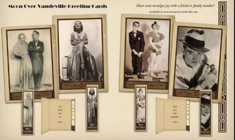 Moon Over Vaudeville Greeting Cards