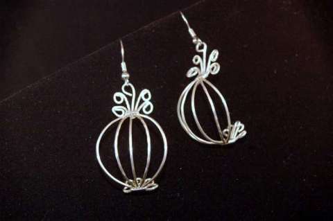 wire cage earrings