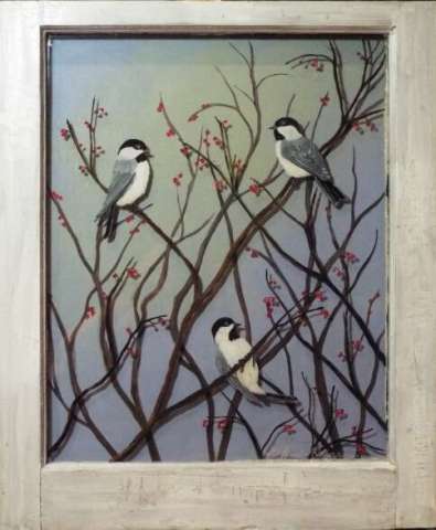 Chickadees With Berries