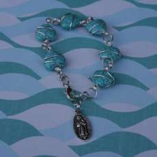 turquoise charm bracelet-Our Lady of Guadalupe