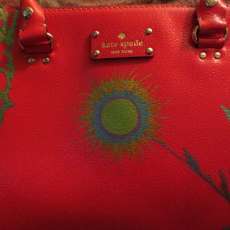 Hand Painted Abstract Floral Kate Spade Quinn Leather Bag