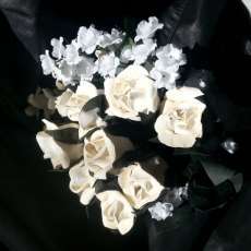 Six leather roses
