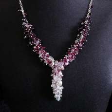 Sauvignon- Merlot Cascading Swarovski Crystal Necklace