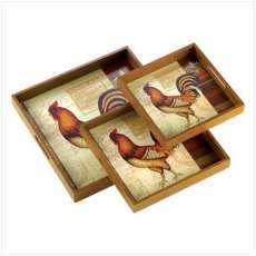 Rooster Tray Set