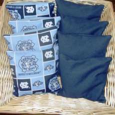 8 PC set of Corn hole Bags 4 UNC Patch Print  and 4 Navy Game Bags