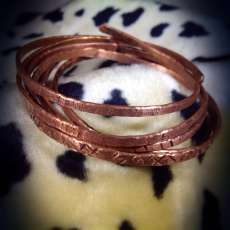 Copper Flat hammered bangles