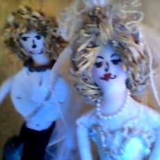 Bride & Groom Mermaids Soft Sculpted Doll Art
