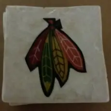 Chicago Blackhawks Feathers Tile Coaster