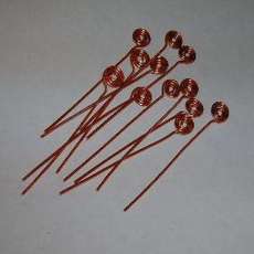 Handcrafted Swirl Copper Head Pins - 20 gauge - 1 inch