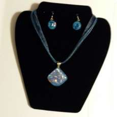 Blue Water Pendant and Earrings
