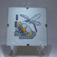 Framed Dragonfly Cross Stitch 4x4