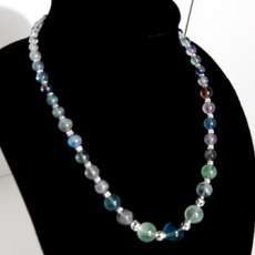 Rainbow Flourite with Sterling Silver Necklace