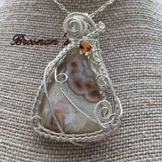 Crazy Lace Agate Wrapped in Sterling Silver
