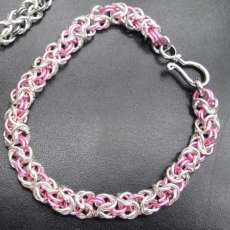 Byzantine Pink Chainmaille bracelet