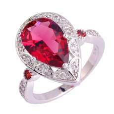 Ruby Spinel Pear Cut Ring