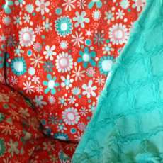 Coral and Turquoise Miky front and Turqoise lattice minky back 60x72
