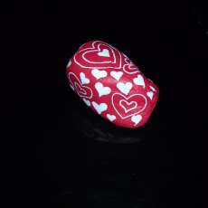 Hand Painted Stone Paperweight with Hearts and a Key