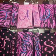 Quilted Monogramed ID holder with Key Fob