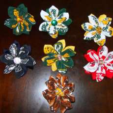 Flower and bow ties for collars