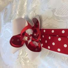 Christmas Dotted Ponytail Bow