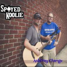 DISCOUNT COMBO -- Spayed Koolie raglan blue sleeve T-shirt AND "Ashtray Change" album