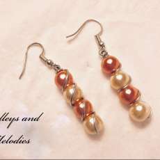 Pink and Ivory Pearl earrings