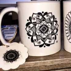 11oz hand drawn floral collection. printed double sided.