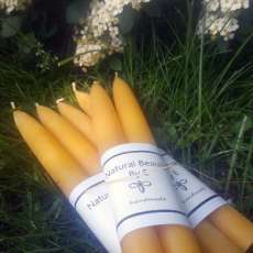 Four Pairs Pure Beeswax Candles, Handmade, 8 inch tapers