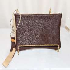 Two Color Leather Wristlet