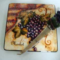 "Merlot" cheese plate & knife
