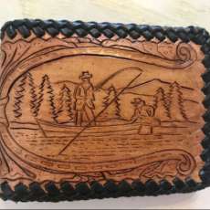 Hand tooled and laced Men’s Bi-fold Wallet