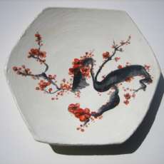 Hand Painted Plum Blossom Plate