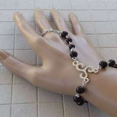 Black Obsidian Onyx Ring with Bracelet