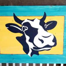 Funny Cow Face Sign