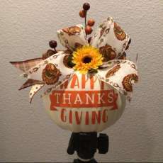 Thanksgiving decorated pumpkin
