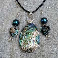 Abalone Pendant and Earring set