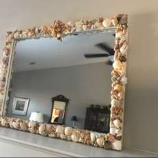 Atlantic Sea Litter shell mirror. 32 x 24