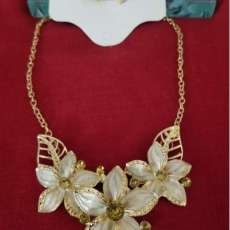 FLOWER NECKLACE AND EARRINGS