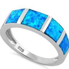 925 Silver blue opal ring