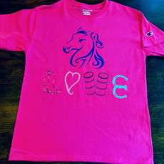 Girl's Horse Love Graphic tshirt Pink size YL