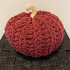 Crocheted Pumpkin - Burgundy/Large