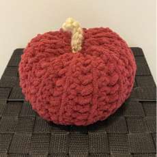 Crocheted Pumpkin - Burgundy/Medium