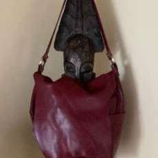 Cherry Red Leather Hobo Bag