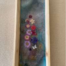 Floral Multi-Colored Resin Tray