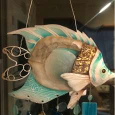 Teal & White Fish Chime