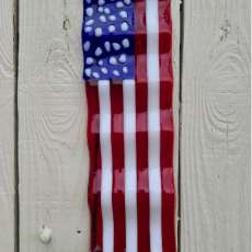 American Flag Windchime, Suncatcher, Stained glass, Fused glass, Handmade Housewarming Gift, Patriot