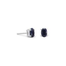 Faceted Oval Corundum (Sapphire) Earrings