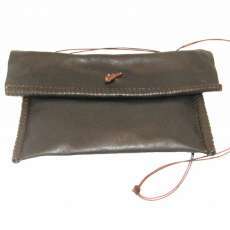 Brown Leather Rolled Shoulder Bag