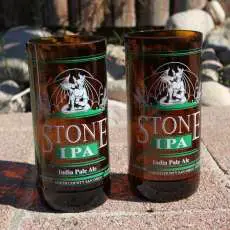 Stone Brewing IPA Pint Glasses made from upcycled bottles